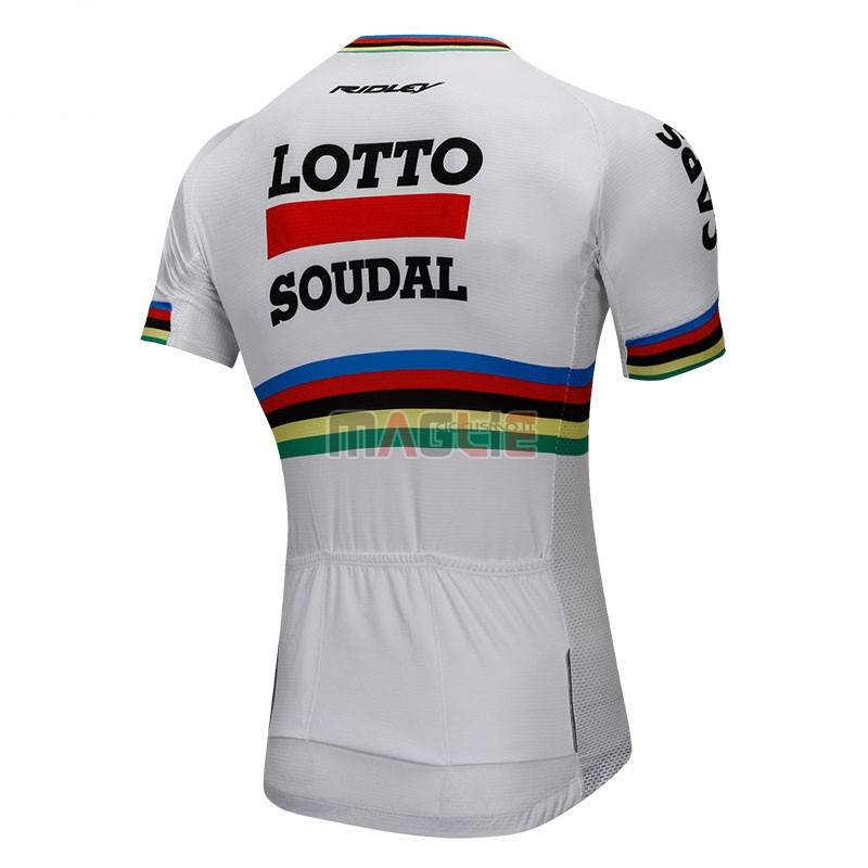 Maglia UCI Mondo Campione Lotto Soudal Manica Corta 2018 Bianco - Clicca l'immagine per chiudere